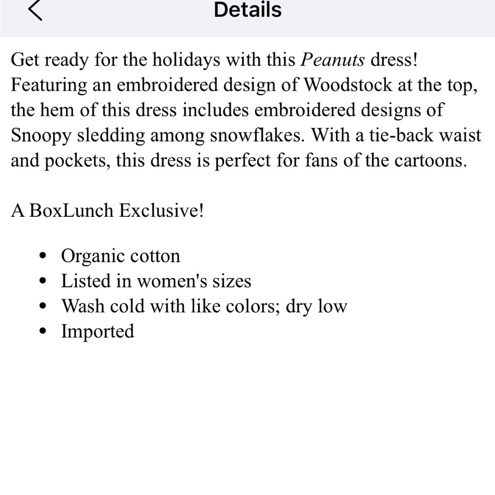 Peanuts snoopy snowflake dress - Picture 6 of 8